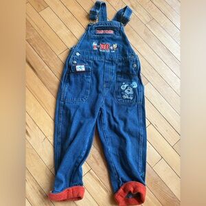 Y2K kids blues clues vintage overalls fleece 4T denim